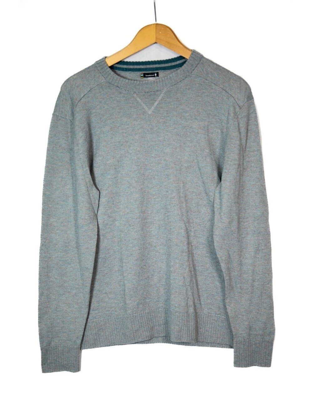Smartwool Wool Blend Sweater Crew Neck Long Sleeve Ripped Cuff Gray Men's L